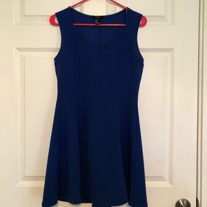 Thick Strapped Navy Blue Dress